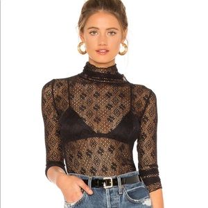 Black lace Free People turtleneck